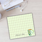 Tea Time Tea Cup – Personalized Grid Sticky Notes ポストイット