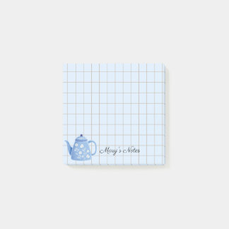 Tea Time Teapot – Personalized Grid Sticky Notes ポストイット