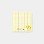 Tea Time Yellow Flower – Personalized Grid Sticky  ポストイット (正面)