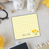 Tea Time Yellow Flower – Personalized Grid Sticky  ポストイット