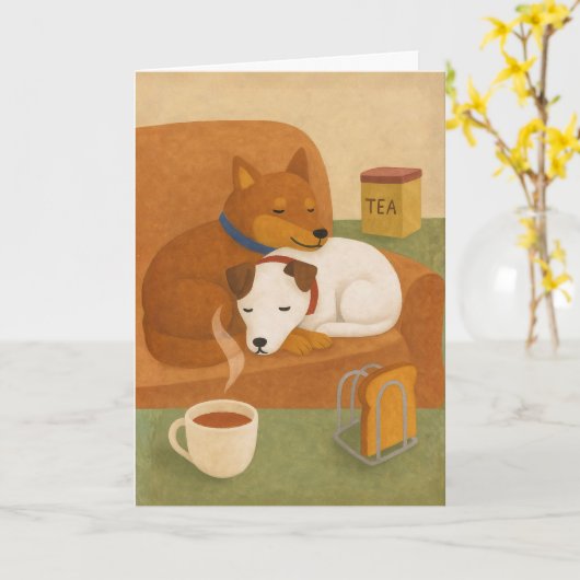 Tea Toast & Us Cosy 10th Wedding Anniversary カード (黄色い花)