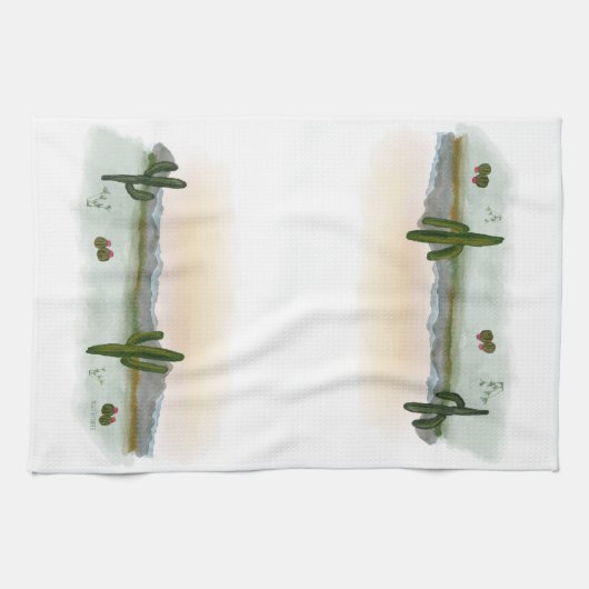 Tea Towel |Desert Sunset | Watercolor キッチンタオル (横)