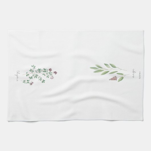 Tea Towel | Herbs Watercolor キッチンタオル (横)