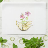 Tea towel, watercolor wildflower geranium キッチンタオル (折り畳み)