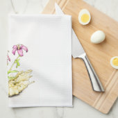 Tea towel, watercolor wildflower geranium キッチンタオル (四つ折り)