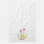 Tea towel, watercolor wildflower geranium キッチンタオル (縦)