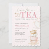 Tea with the Mom-to-be Girl Baby Shower  招待状 (正面)