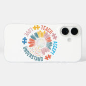 "Teach Accept Love Understand" パズルのピースの花 Case-Mate iPhoneケース (裏面 (横))