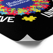 Teach Accept Love Understand Autism Support Autism ポスター (角)