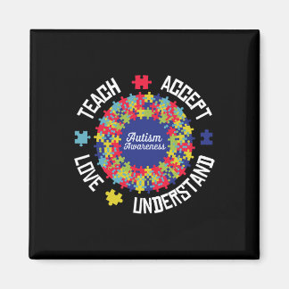Teach Accept Love Understand Autism Support Autism マグネット