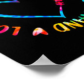 Teach Accept Understand Love Autism Teacher Tie Dy ポスター (角)