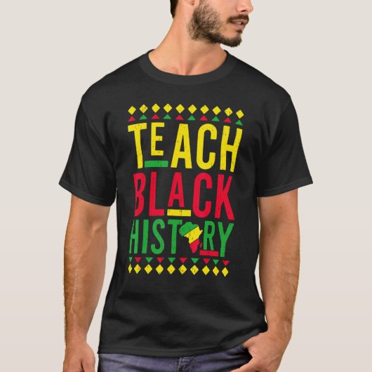 Teach Black History Month Afro African Pride Boys  Tシャツ (正面)