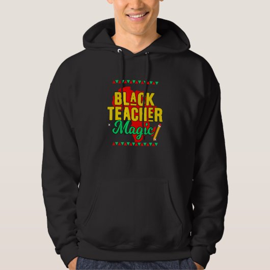 Teach Black History Month Kids Black Teacher Afric パーカ (正面)