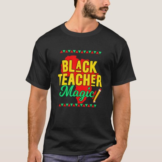 Teach Black History Month Kids Black Teacher Afric Tシャツ (正面)