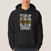 Teach Coach Volleyball Sleep Repeat Volleyball Coa パーカ (正面)