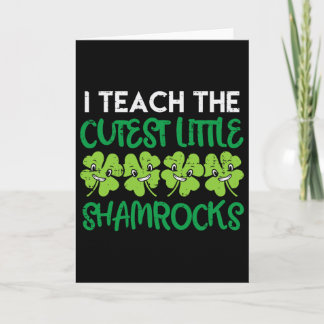 Teach Cutest Little Shamrocks Clover St Patricks D カード