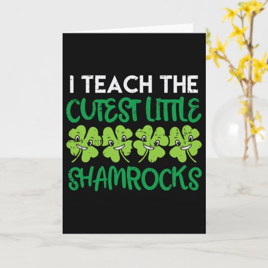 Teach Cutest Little Shamrocks Clover St Patricks D カード (黄色い花)