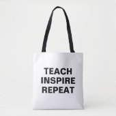 Teach Inspire Repeat Motivational Design トートバッグ (正面)
