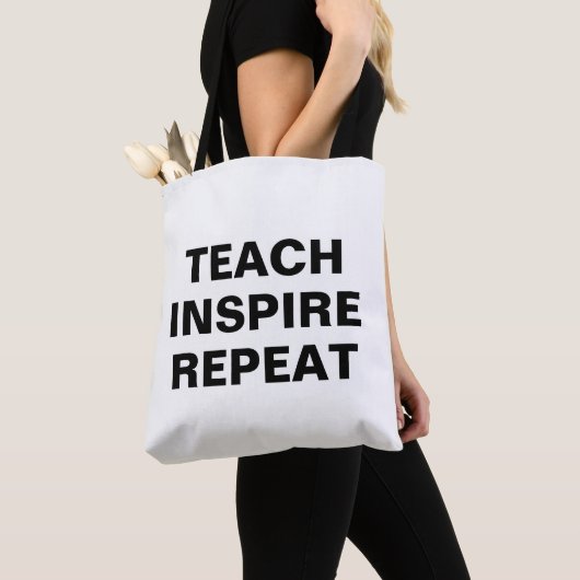 Teach Inspire Repeat Motivational Design トートバッグ (クローズアップ)