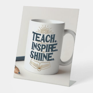 Teach. Inspire. Shine. 先生用マグカップ 台座サイン