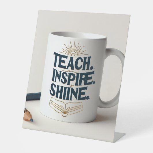 Teach. Inspire. Shine. 先生用マグカップ 台座サイン (正面)