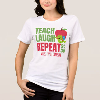 Teach Laugh Repeat Teacher トライブレンドＴシャツ