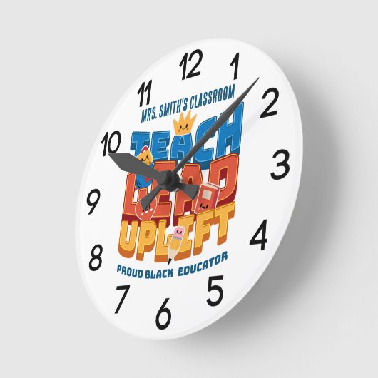 Teach. Lead. Uplift. Custom Wall Clock ラウンド壁時計 (傾斜)
