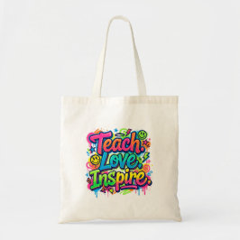 Teach. Love. Inspire. グラフィティスタイルトートバッグ トートバッグ