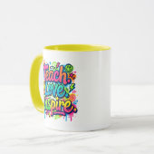 Teach. Love. Inspire. グラフィティスタイル マグカップ 先生 (正面左)