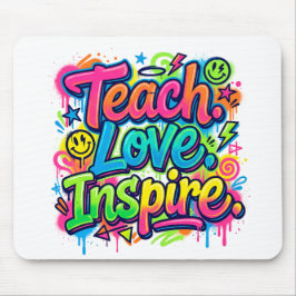 Teach. Love. Inspire. グラフィティーマウスパッド 先生 マウスパッド
