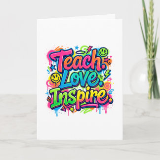 Teach. Love. Inspire. グラフィティ調カード 先生 カード