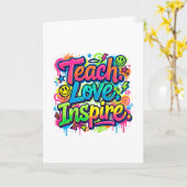 Teach. Love. Inspire. グラフィティ調カード 先生 カード (黄色い花)