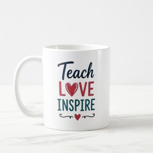 Teach Love Inspire コーヒーマグカップ (左)