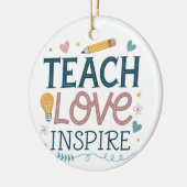 Teach Love Inspire - 先生への感謝のギフト セラミックオーナメント (左)