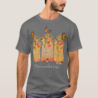 Teach Love Inspire Counselor Life Fall Autumn Tree Tシャツ