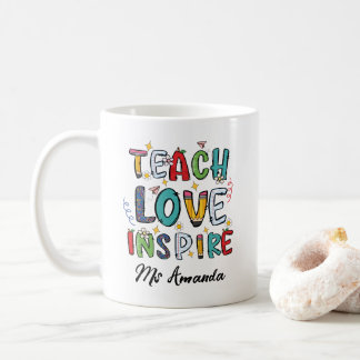 Teach Love Inspire Personalized Teacher Gift コーヒーマグカップ