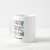 Teach Love Inspire Personalized Teacher Gift コーヒーマグカップ (正面左)