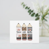 Teach Love Inspire Quote  ポストカード (スタンド正面)