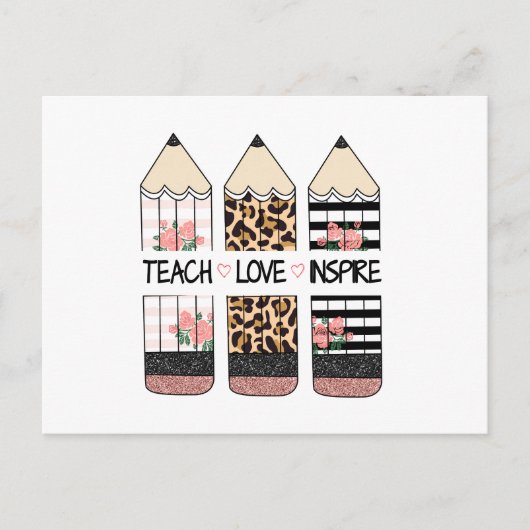 Teach Love Inspire Quote  ポストカード (正面)