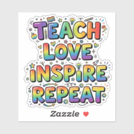Teach Love Inspire Repeat Teacher Appreciation シール