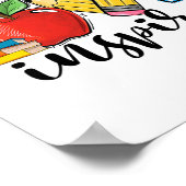 Teach Love Inspire Shirt Funny Ck To School Teache ポスター (角)