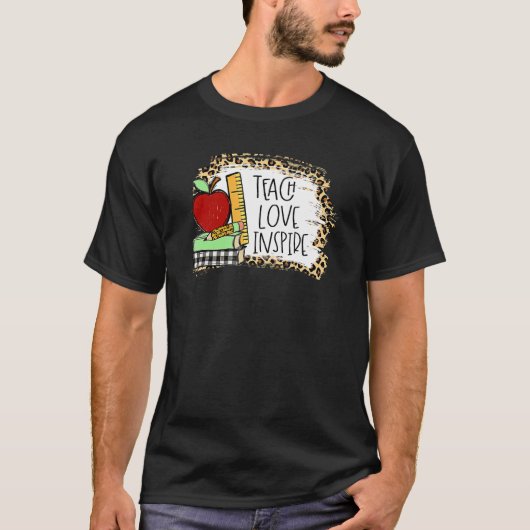 Teach Love Inspire Shirt Leopard Cheetah Print 100 Tシャツ (正面)