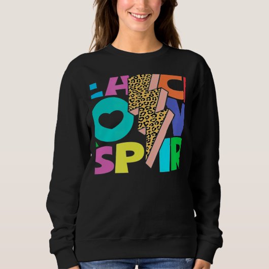 Teach Love Inspire SPED Leopard Print Groovy Teach スウェットシャツ (正面)