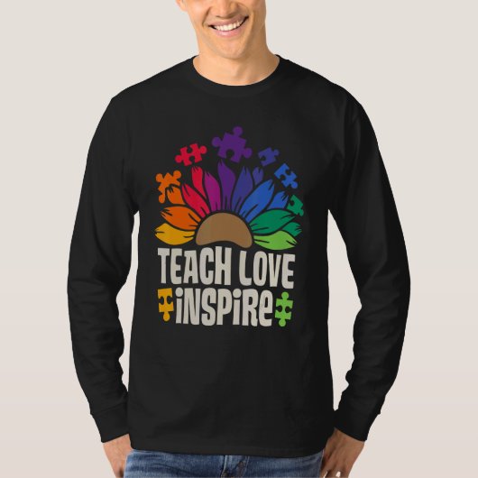 Teach Love Inspire SPED Teacher Speducator Special Tシャツ (正面)