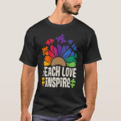 Teach Love Inspire SPED Teacher Speducator Special Tシャツ (正面)