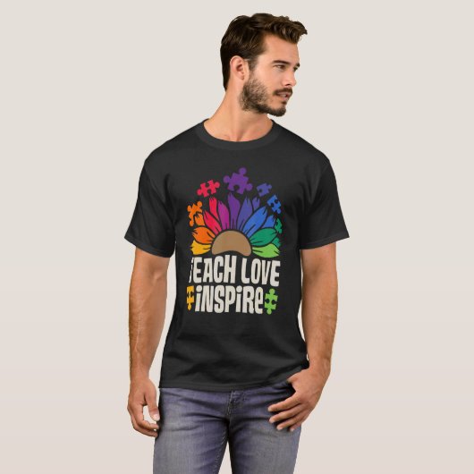 Teach Love Inspire SPED Teacher Speducator Special Tシャツ (正面フル)