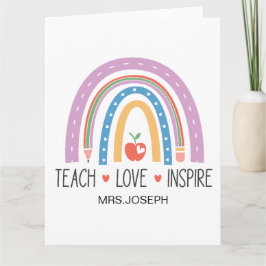 Teach Love Inspire Teacher サンキューカード