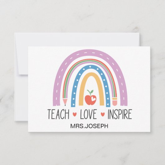 Teach Love Inspire Teacher  サンキューカード (正面)