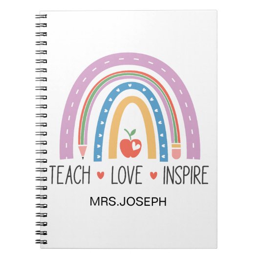 Teach Love Inspire Teacher ノートブック (正面)