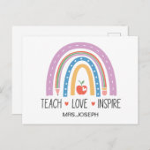 Teach Love Inspire Teacher  ポストカード (正面/裏面)